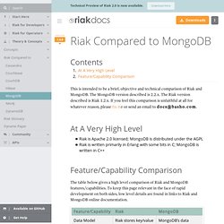 Riak Compared to MongoDB