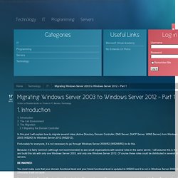 Ricardo Szyfer » Migrating Windows Server 2003 to Windows Server 2012 – Part 1