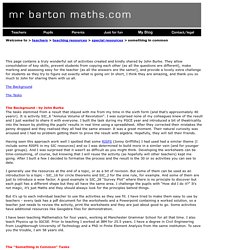 Rich Maths Tasks on mrbartonmaths