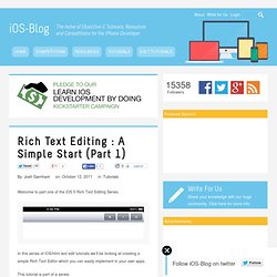 Rich Text Editing : A Simple Start (Part 1)