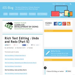 Rich Text Editing : Undo and Redo (Part 5)