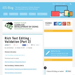 Rich Text Editing : Validation (Part 2)