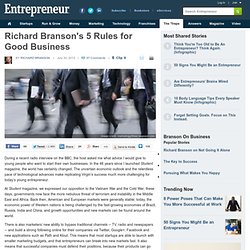Richard Branson's 5 Rules for Good Business