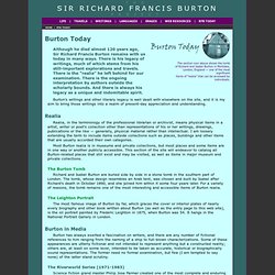 The Sir Richard Francis Burton Project - RFB TODAY Resources Index Page