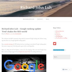 Richard John Luh – Google ranking update ‘Fred’ shakes the SEO world – Richard John Luh