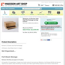 Richeson 15 Drawer Oak Flat File Package w/Cap & Base