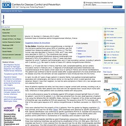 CDC EID - FEV 2013 - Au sommaire:Clustered Cases of Rickettsia sibirica mongolitimonae Infection, France