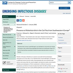 CDC EID Janv 2002 Presence of Rickettsia felis in the Cat Flea from Southwestern Europe