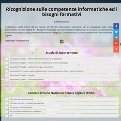 Ricognizione sulle competenze informatiche ed i bisogni formativi