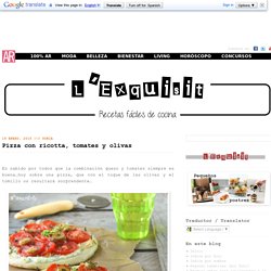 Pizza con ricotta, tomates y olivas