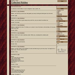 Riddles & Jokes: Collected Riddles - Alcarin.com