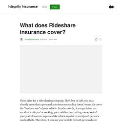 What does Rideshare insurance cover?
