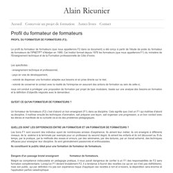 Alain Rieunier - Profil du formateur de formateurs
