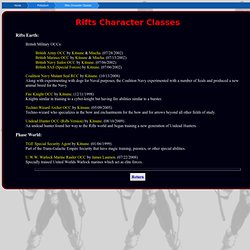 Rifts Character Classes