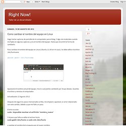 Como cambiar el nombre del equipo en Linux