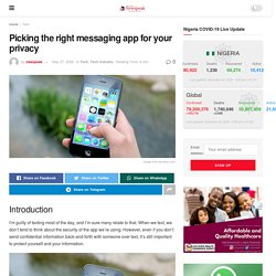 Right messaging app for privacy