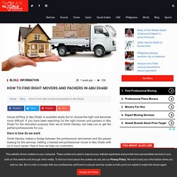 How to find right movers and packers in Abu Dhabi