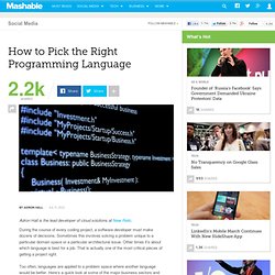 How to Pick the Right Programming Language