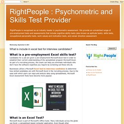 RightPeople : Psychometric and Skills Test Provider: What is include in excel test for interview candidates?