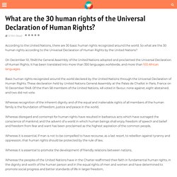 What are the 30 human rights / UHDR Article 30? [2021]