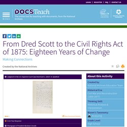 From Dred Scott to the Civil Rights Act of 1875: Eighteen Years of Change