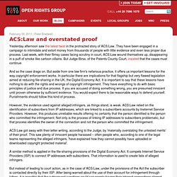 ACS:Law and overstated proof