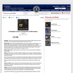 Civil Rights Course in Full Operation at FBI Academy