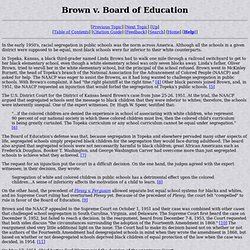 Early Civil Rights Struggles: Brown v. Board of Education