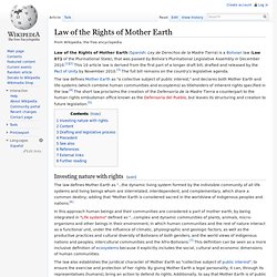 Law of the Rights of Mother Earth
