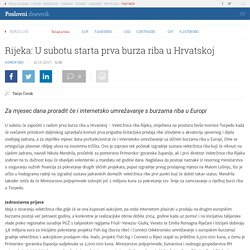 Rijeka: U subotu starta prva burza riba u Hrvatskoj