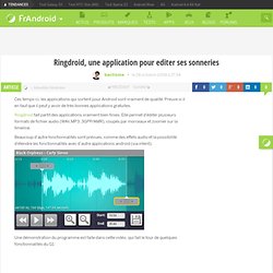 Ringdroid, une application pour editer ses sonneries | FrAndroid