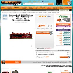 G.Skill RipJaws Series - 4Go - PC10666 (1333 Mhz) - CL9 - F3-10666CL9S-4GBRL memoire ddr3