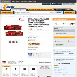 G.SKILL Ripjaws X Series 8GB (2 x 4GB) 240-Pin DDR3 SDRAM DDR3 1333 (PC3 10666) Desktop Memory Model F3-10666CL9D-8GBXL