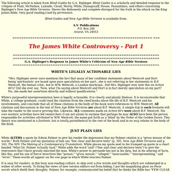 Gail Riplinger's Response to James White's Critque of New Age Bible Versions - Part 1