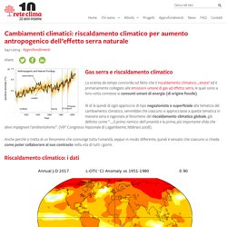 Cambiamenti climatici: riscaldamento climatico per aumento antropogenico dell'effetto serra naturale