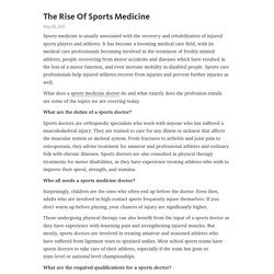 The Rise Of Sports Medicine