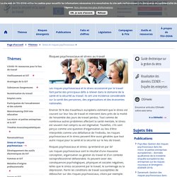 Risques psychosociaux et stress au travail - Santé et sécurité au travail — EU-OSHA