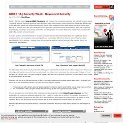OBIEE 11g Security Week : Row-Level Security