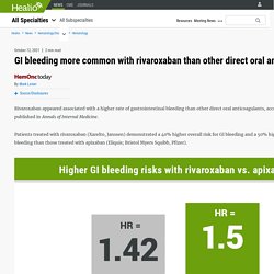 GI bleeding more common with rivaroxaban than other direct oral anticoagulants
