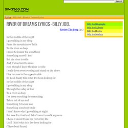 BILLY JOEL - RIVER OF DREAMS LYRICS