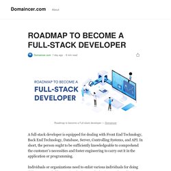 ROADMAP TO BECOME A FULL-STACK DEVELOPER