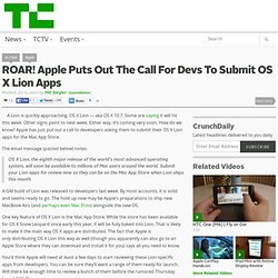ROAR! Apple Puts Out The Call For Devs To Submit OS X Lion Apps