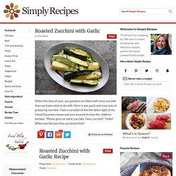 Roasted Zucchini with Garlic Recipe