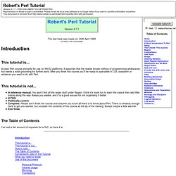 Robert's Perl Tutorial