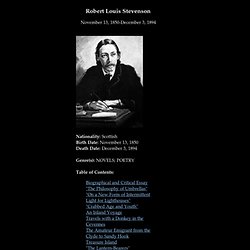 Robert Louis Stevenson Biography