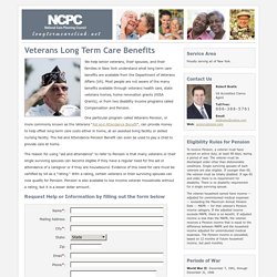 Robert Bostic - Veterans Long Term Care Benefits