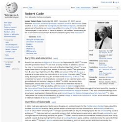 Robert Cade wikipedia inventor gatorade