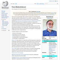 Robert Krauts Wikipedia User Account
