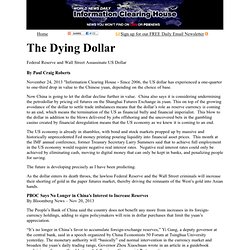 Paul Craig Roberts: The Dying Dollar : Federal Reserve and Wall Street Assassinate US Dollar