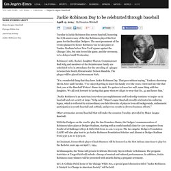 Jackie Robinson Day to be celebrated through baseball